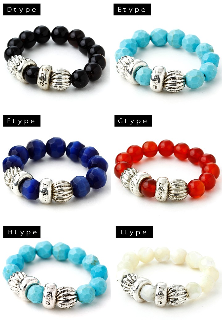 力量之石戒指/石华/绿色/青金石/红玉髓/白色/男装/黄铜零件壳项链