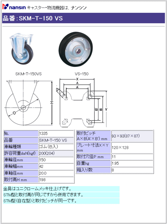 iV LX^[ SKM-T-150 VS S(xAO)ԗ ڍ