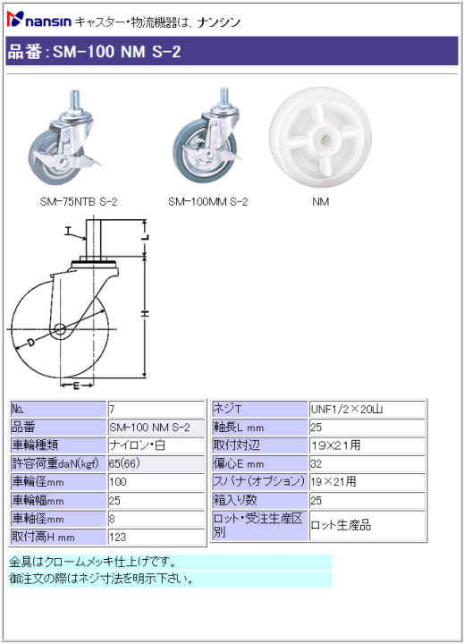 iV LX^[ SM-100 NM S-2 iC()ԗ ڍ