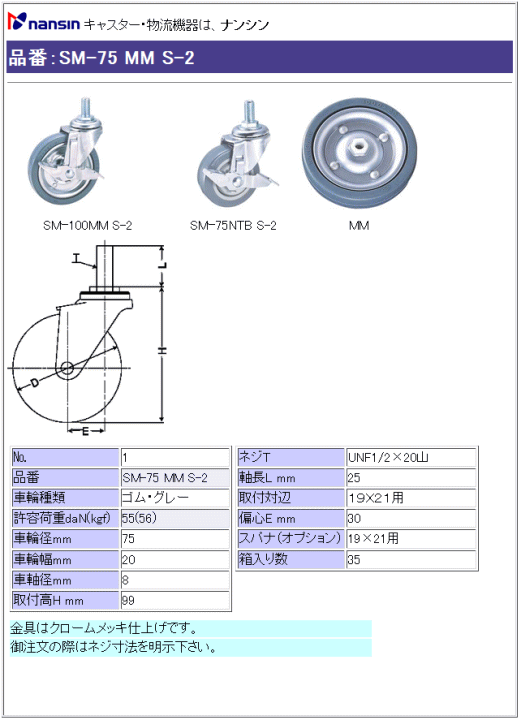 iV LX^[ SM-75 MM S-2 S(O[)ԗ ڍ