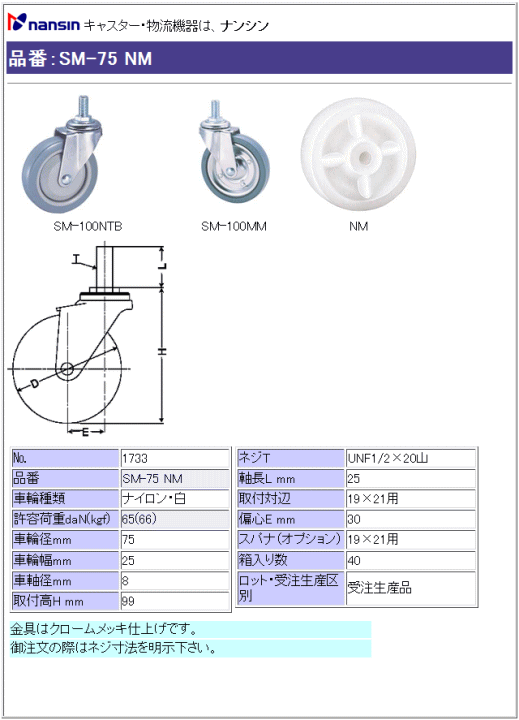 iV LX^[ SM-75 NM iC()ԗ ڍ