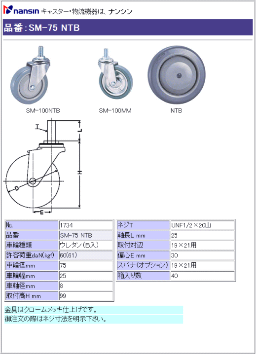 iV LX^[ SM-75 NTB E^(xAO)ԗ ڍ
