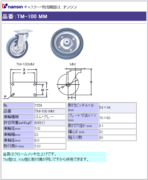 iV LX^[ TM-100 MM S(O[)ԗ ڍ