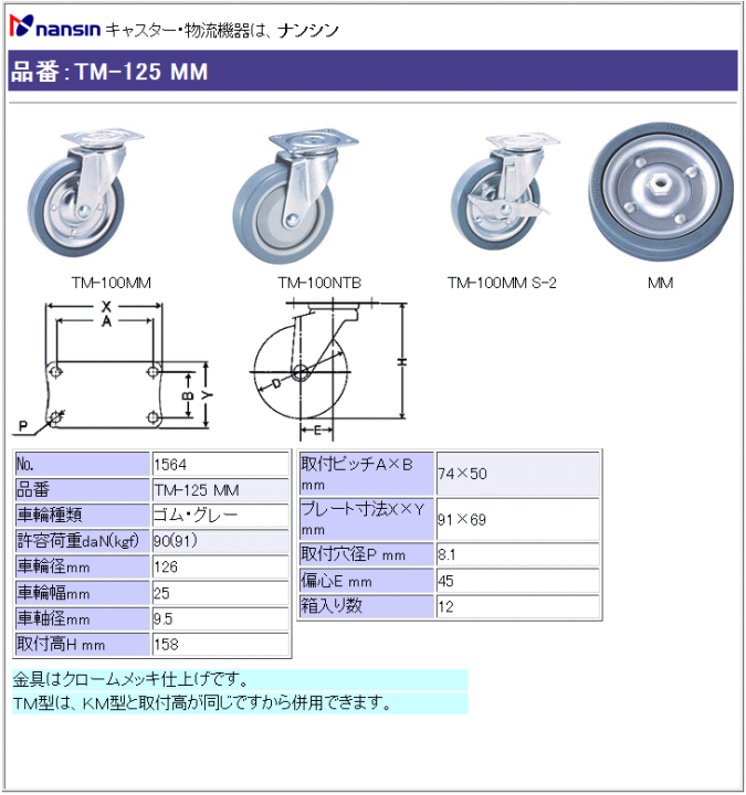 iV LX^[ TM-125 MM S(O[)ԗ ڍ