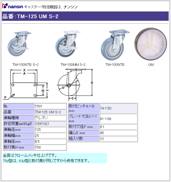 iV LX^[ TM-125 UM S-2 E^ԗ Xgbp[t ڍ