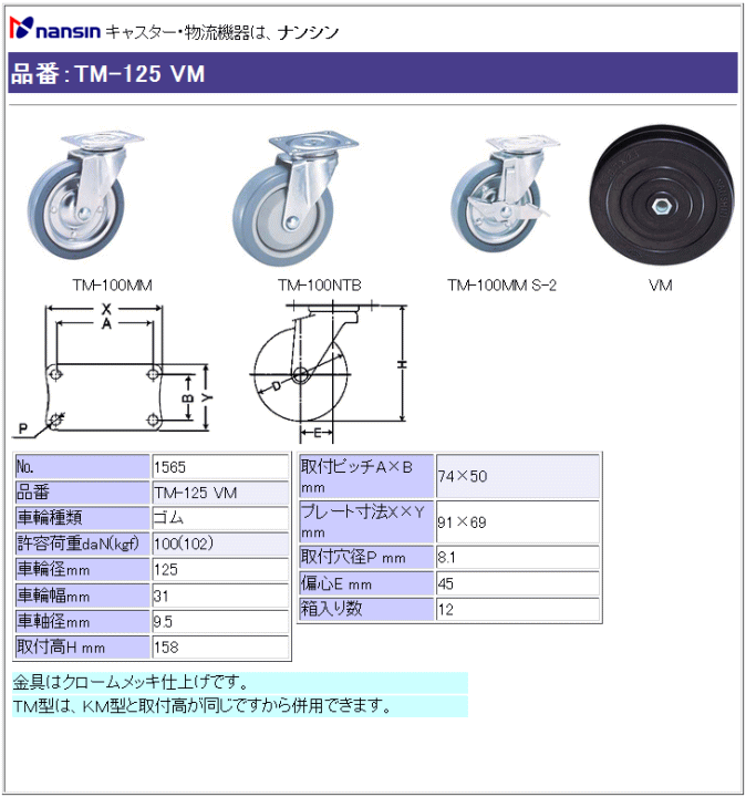 iV LX^[ TM-125 VM Sԗ ڍ