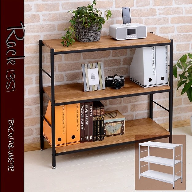 木製ラック 幅90 オープンシェルフ ラック ウッドラック パイプラック アンティーク調 陳列棚 棚 シェルフ 飾り棚 カフェ アイアン パイプ レトロ調 Zagaシリーズ