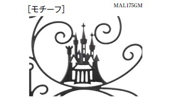 リクシル　新日軽　ディズニー門扉　プリンセスA型（シンデレラ）　0710　角門柱式　片開き　ブラック