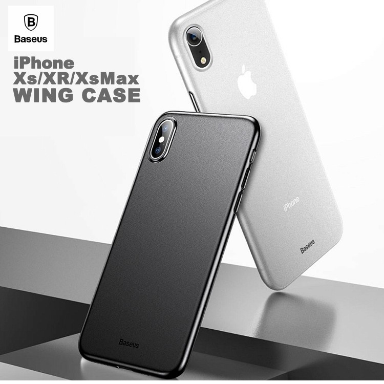 Baseus,iphoneXS,XR,XSMAX,iPhoneケース,最新,半透明,iPhoneカバー,White,BLACK,シンプル,ウイングケース