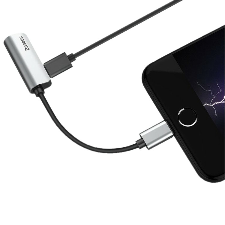 Baseus,ライトニング,変換,iPhone,イヤホンジャック,iPhone8,iPhoneXS,iPhoneXSMAX,2in1,ライトニングコネクタ,iPhone用変換機,イヤホン変換機