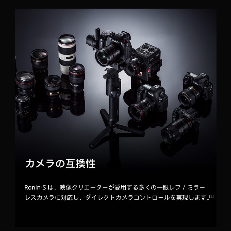 【国内正規品】,DJI,RONIN－S,スタビライザー,一眼レフ,ミラーレス用,ジンバル,片手用カメラジンバル,互換性,スムーズトラック,ビデオ,カメラ,手ブレ補正,DJI,GO,PRO,パノラマ,アクション