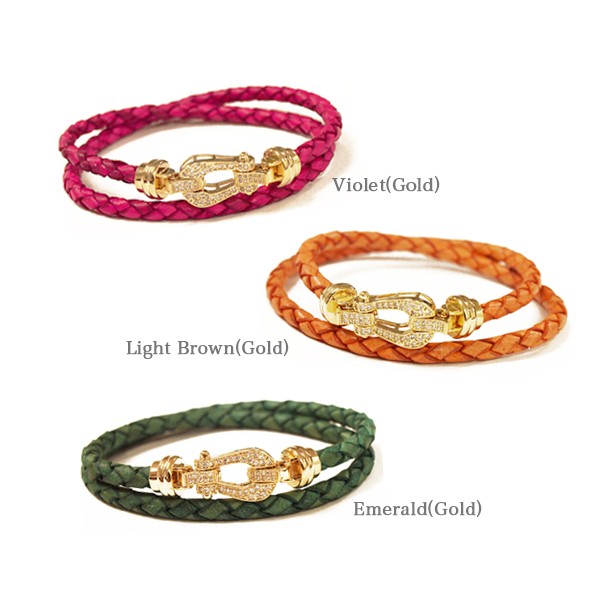 Force10ブレスレット好きにオススメ ファッションブレスレット フォース10 フォースシュー レザー 二連