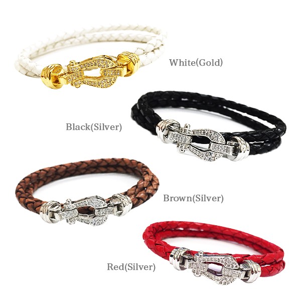 Force10ブレスレット好きにオススメ ファッションブレスレット フォース10 フォースシュー レザー 二連