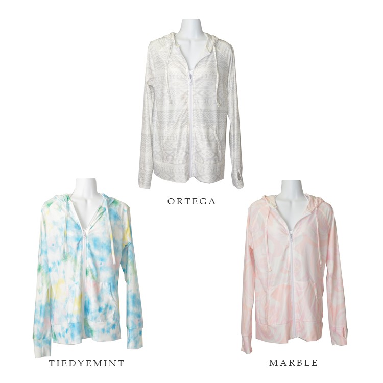 UVカット パーカー,レディース,ラッシュガード,パーカー ,ラッシュパーカー,体型カバー,日焼け対策,ボーダー,水着,ロング,ゆったり,海,迷彩,ボタニカル,ペイズリー,総柄