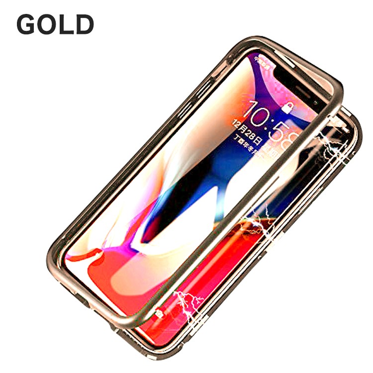 iPhone,XS,iPhoneXR,iPhoneXSMAX,iPhoneケース,マグネットケース,磁力,カバー,シンプル,BLACK,SILVER,Gold,ガラスケース,アルミ,コンパクト,クリアケース,側面カバー,iPhone,x,スカイケース