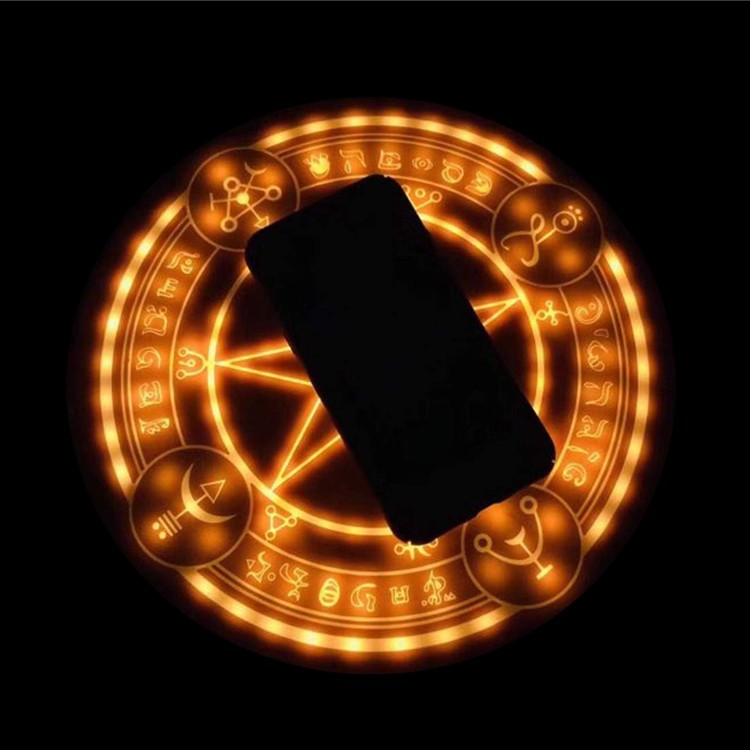 魔法陣充電器,六芒星,魔術,アニメ,Qi充電,丸型,ワイヤレス充電器,急速充電対応,魔法陣,iPhone,android,LED,通販