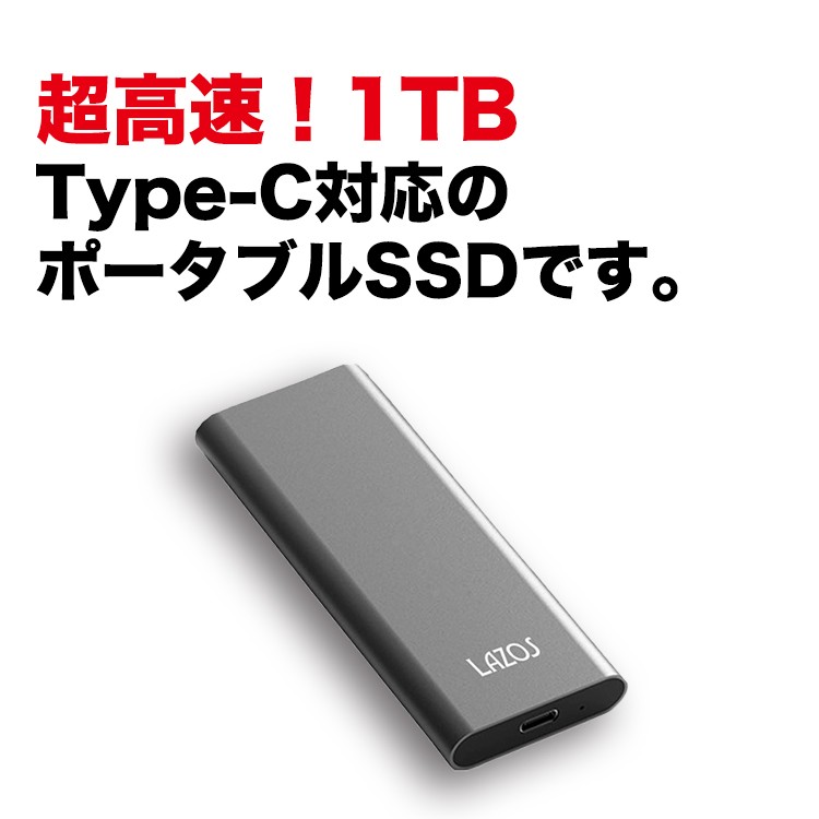クリアランス特価 SSD 1TB Type-C対応 ポータブルSSD インストール不要 