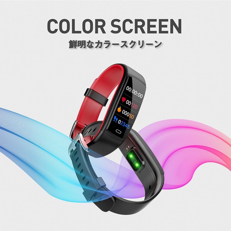 スマートウォッチ 日本語対応 カラーディスプレイ ケーブル不要 充電長持ち フィットネス 