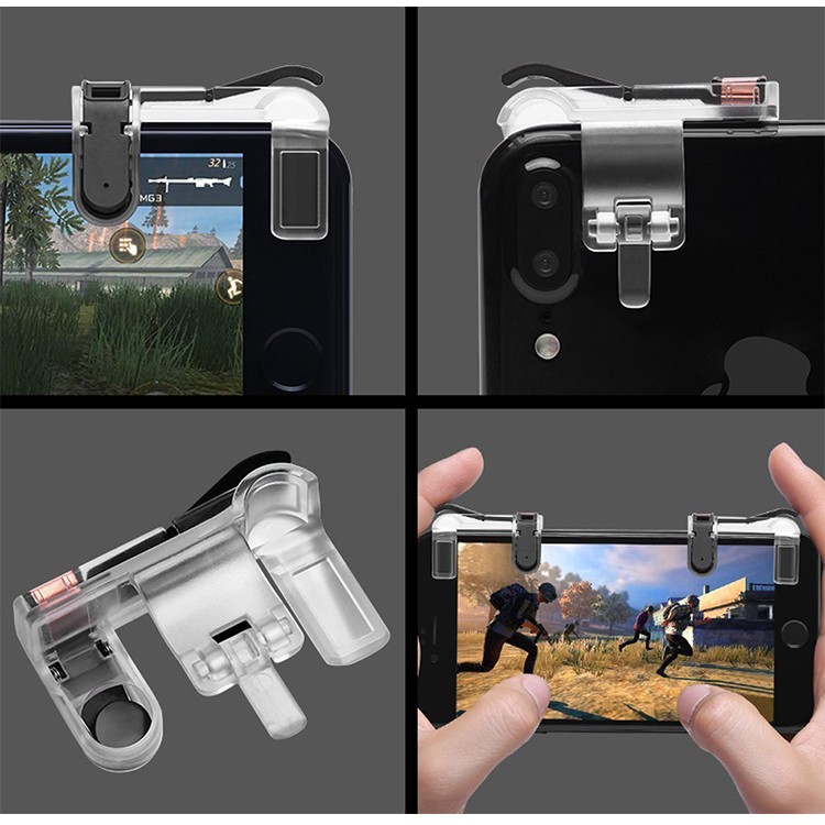 荒野行動,PUBG,コントローラー,スマホ,ゲームコントローラー,ゲームパッド,射撃用押し,高耐久ボタン,左右パッド２個セット,iPhone,Android対応