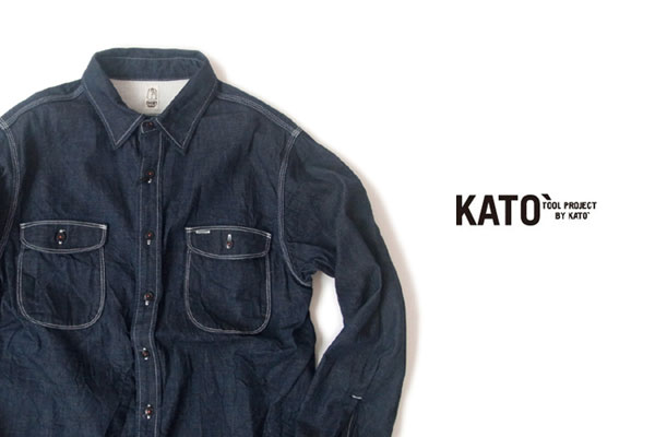 kato  brand(カトー品牌)kato "007"kbs ow牛仔工作衬衫(indigo)