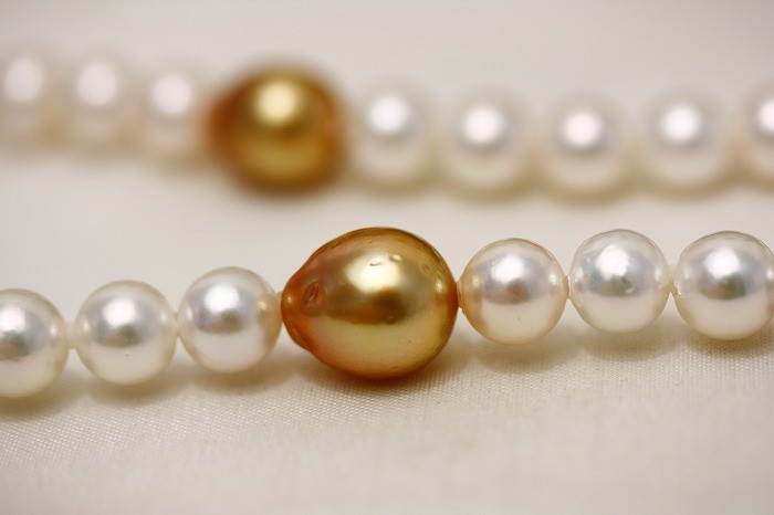 【アクセントゴールド78】南洋白蝶真珠/アコヤ真珠nc 12-7mm,日本