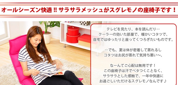 【さらさらメッシュ座椅子【WING.】ウィング