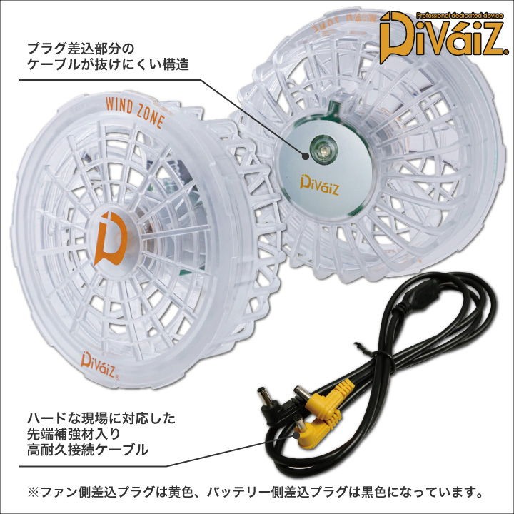 LEDハイパワーファン スケルトンカラー 3色点灯LED Divaiz 一体型