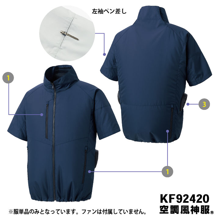 サンエス 空調風神服 空調作業服 サイドファン ブルゾン ジャケット