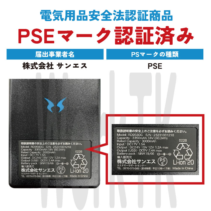 2025年新作) サンエス 空調風神服 ベスト 空調作業服 フルセット