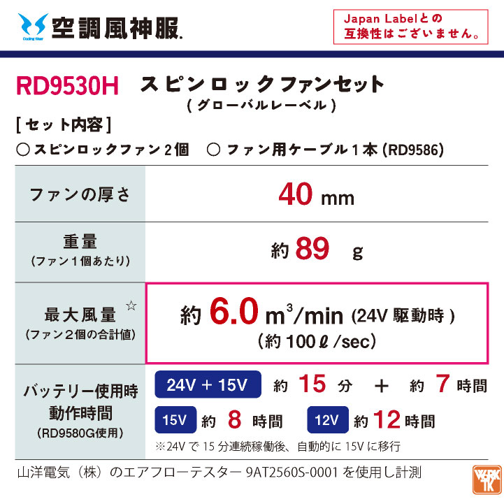 サンエス 空調作業服 ベスト フルセット 24V 空調風神服 メンズ