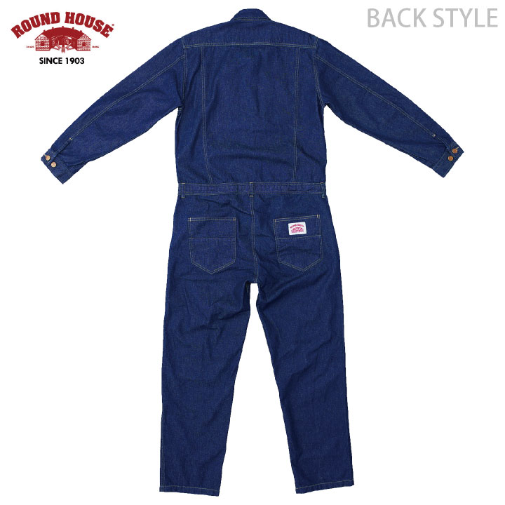 ROUNDHOUSE デニムつなぎ インディゴ ラウンドハウス カバーオール
